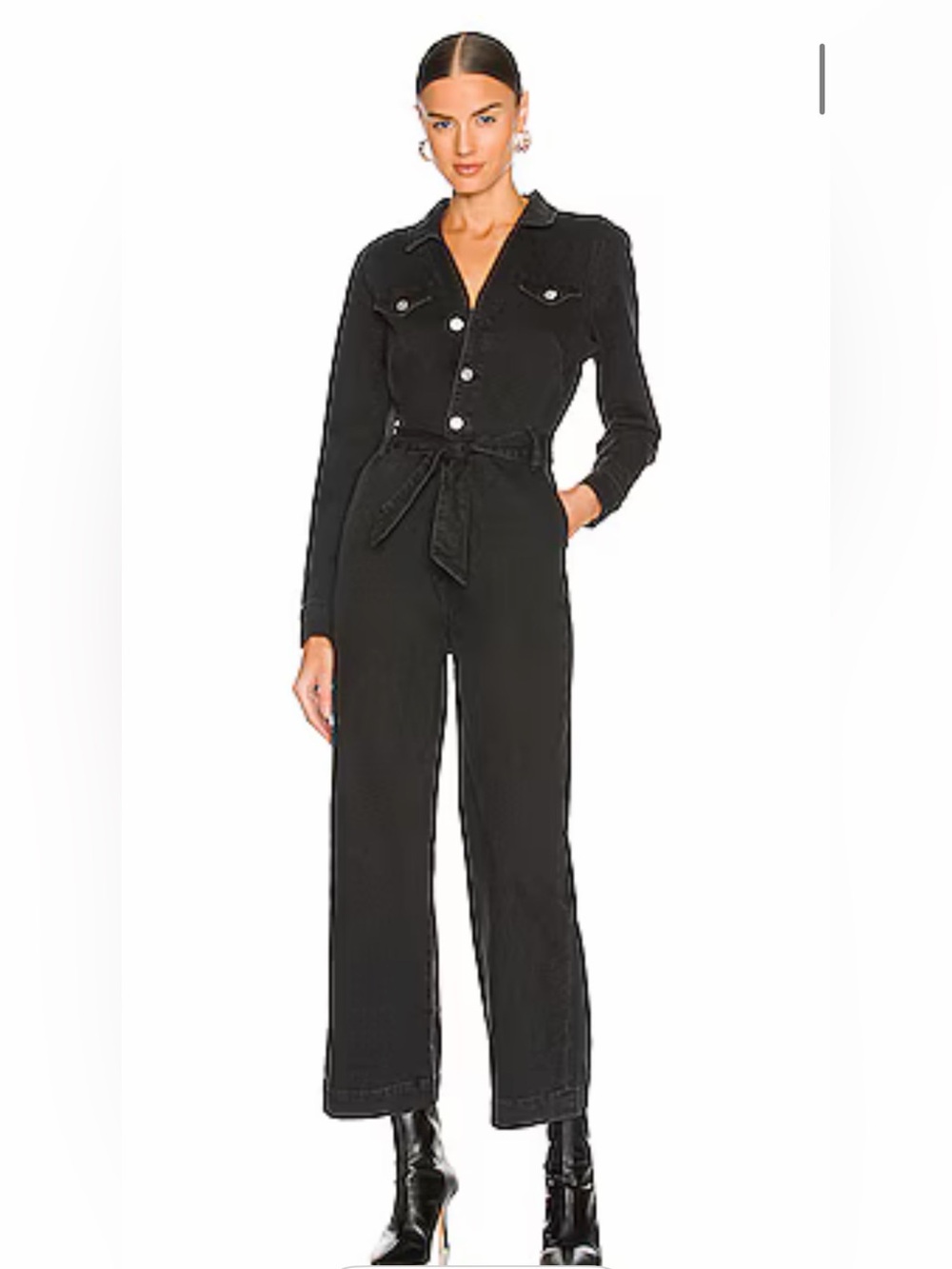Paige Anessa Long Sleeve Jumpsuit in Black Dove 2